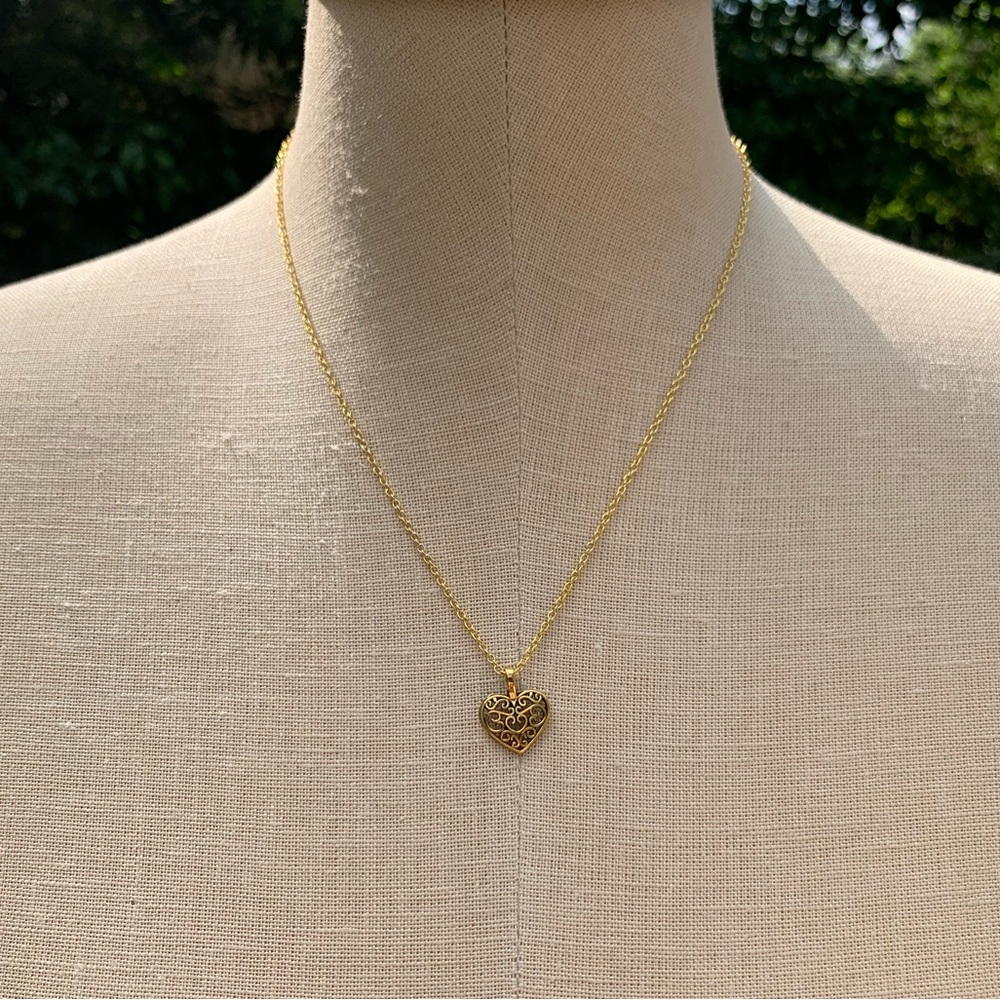 NWT Sterling Silver Plated Chain & Alloy Heart Charm Necklace - Picture 12 of 16